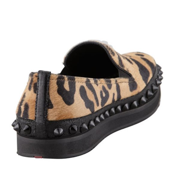 *FINAL PRICE* Prada Women's Leopard Stud Platform Slip-On Shoes - Picture 4 of 14
